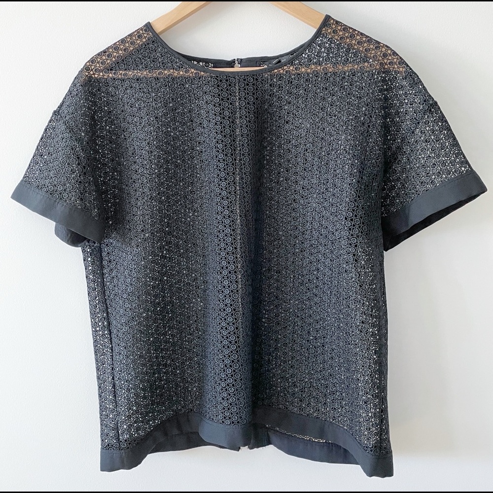 Ann Taylor rosette mesh top